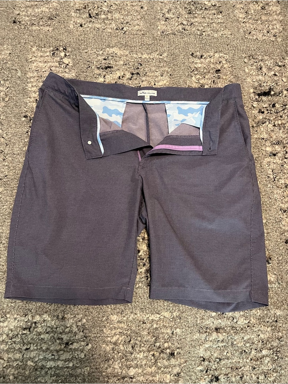 Men’s Blue Peter Millar Golf/Dress Shorts with Subtle Texture Pattern